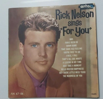 RICK RICKY NELSON  Sings For You RARE  ISRAELI  LP  - Image 1 of 3