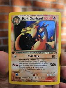Pokemon 1st Dark Charzard Holo (Read Q&A) , Ebay detected minor h2o, look at pic - Picture 1 of 2