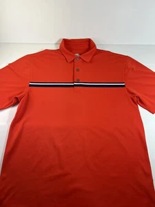 Oxford America Mens LRG 44”c Orange W/stripe Mercedes Benz Polo Golf Poly EUC - Picture 1 of 8