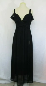 Haoduoyi Women's NWT Strap & Off Shoulder Split Leg Long Formal Black Dress Med. - Picture 1 of 12