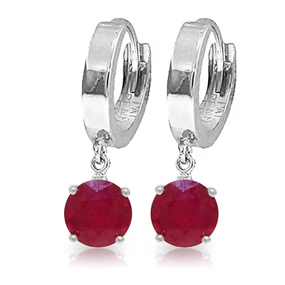 2.5 CTW 14K Solid White Gold Love In Progress Ruby Earrings - Image 1 of 3
