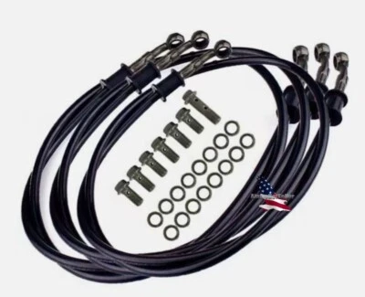 Kit de línea de freno delantero para Honda 1975-1978 GL1000 Goldwing/acero inoxidable trenzado Foto 1 de 2