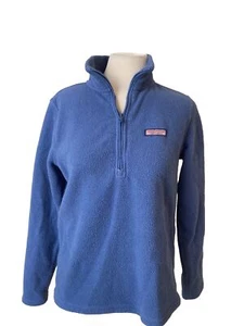 Giacca donna Vineyard Vines taglia XS pile pull over 1/4 zip blu manica lunga - Foto 1 di 12