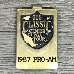 Vintage 1987 Senior PGA Tour GTE Classic Pro-Am Money Clip Gold Color Pre-Owned - Picture 1 of 13