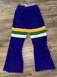 NBA CHAMPION UTAH JAZZ GAME USED PANTS 36 JERSEY UNIFORM 1990 PURPLE #21 BROWN - Picture 1 of 5