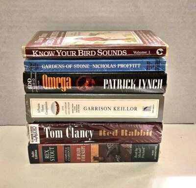 Mixed Lot of 6 Cassette Audiobooks Tom Clancy Rex Stout Patrick Lynch Foto 1 de 3