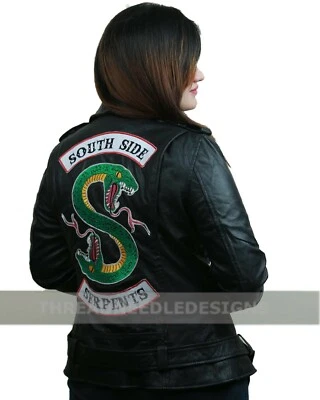 Riverdale Southside Serpents Women Slim Fit Biker Leather Jacket - Image 1 of 3