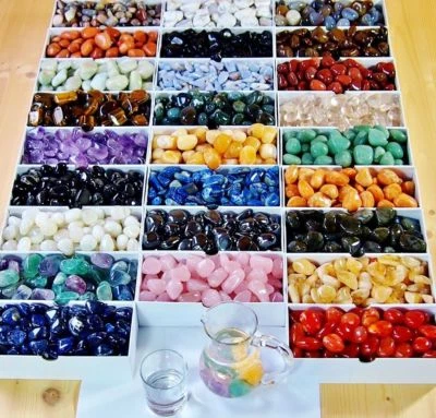 Wasserstein Mischungen aus Premium Trommelsteinen Heilsteine Edelstein Wasser - Bild 1 von 2