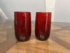 Lot de 2 gobelets en verre vintage Royal rubis rouge Roly Poly 4-1/4 pouces en verre 8 oz