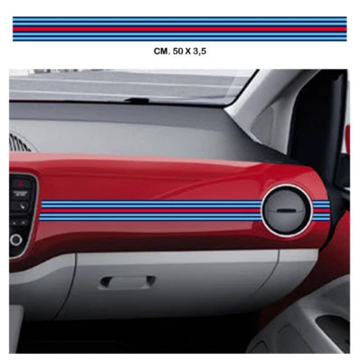 BLACK BIT fasce martini racing adesivi cruscotto dashboard print pvc 1PZ. Cm. 50x3.5
