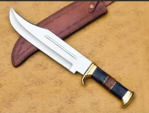 custom Handmade steel Bowie knives with Leather sheath Horn Handle. - Picture 1 of 6