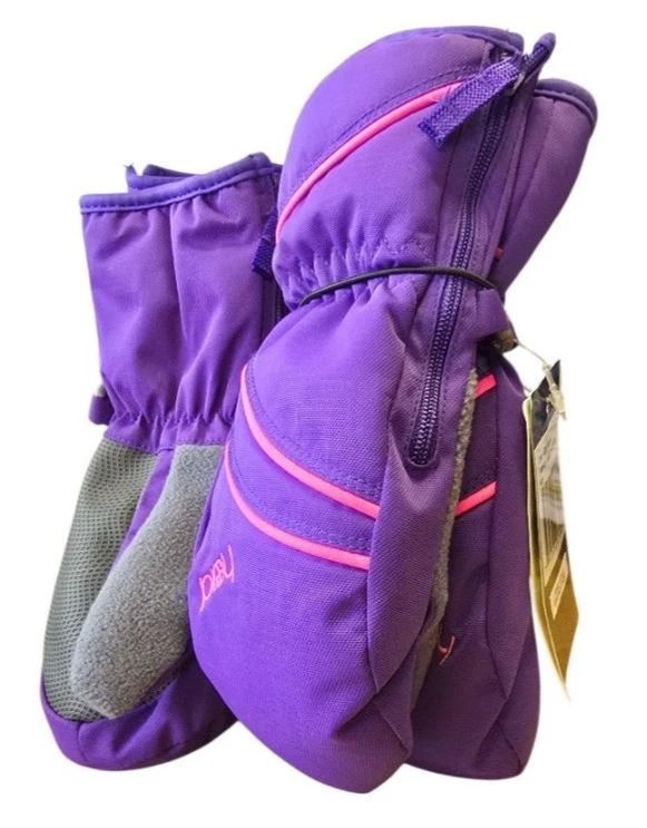 Head Unisex Girls XXS 1-2 Purple Violet Mittens Zipper Close Dupont Gloves