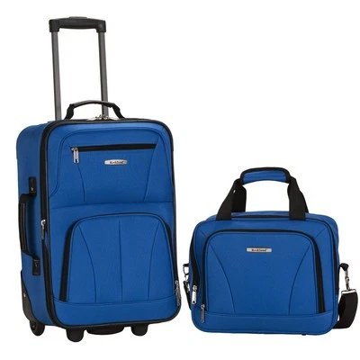 Fashion Softside Upright Luggage Set,Expandable, Blue, 2-Piece (14/19) - Image 1 of 4