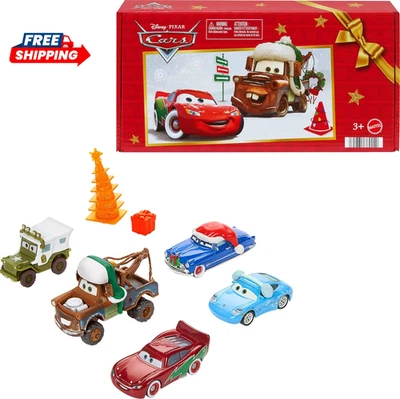 Mattel Disney Pixar Cars Toy Multipack, Set of 5 Winter-Themed Vehicles Includin - Image 1 of 4