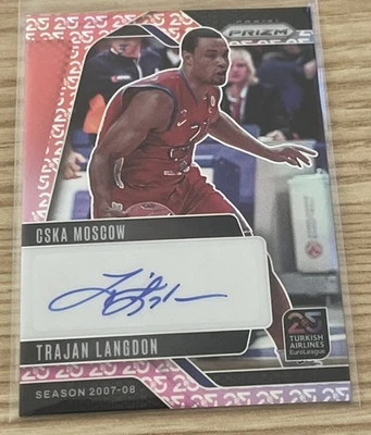 2024-25 Prizm Turkish Airlines EuroLeague Prizm 25th Ann Trajan Langdon Auto SSP - Image 1 of 2