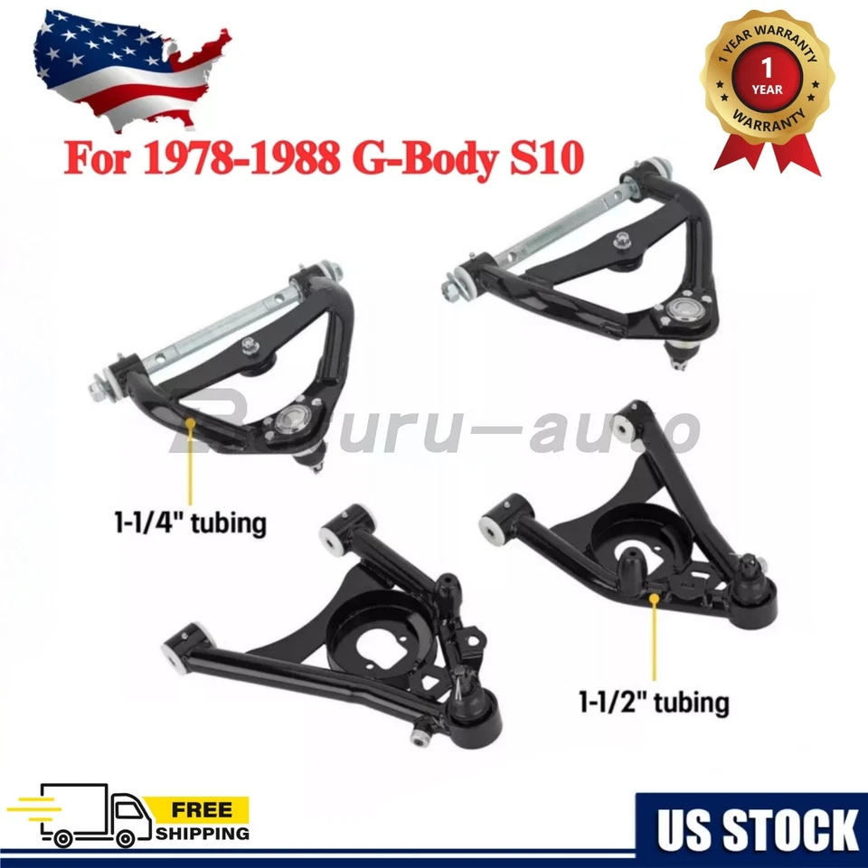 For 1978-88 G-Body and S10 Tubular Control Arms, Upper and Lower Kit NEW - Изображение 1 из 4