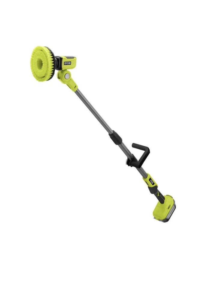 Fregadora eléctrica telescópica inalámbrica RYOBI 18 voltios (solo herramienta) con dos cepillos Foto 1 de 4