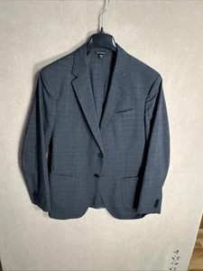 Banana Republic 44R Slim Fit Grigio Scuro Finestra Plaid Peso Intelligente Prestazioni - Foto 1 di 16