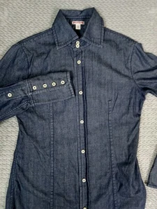 True Religion Shirt Youth Large Blue Chambray Button Up Designer Tailored Boys - Picture 1 of 10