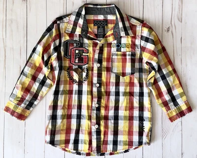 Camisa a cuadros con botones Coogi Australia para niños talla 4T Foto 1 de 4