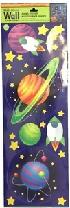Removable Wall Stickers OUTER SPACE ROCKET PLANET Main Street Clings Decorations - Picture 1 of 5