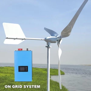 3KW 48V Windkraftanlage Windrad & On Grid Netzwechselrichter Output 3000W 220VAC - Bild 1 von 15