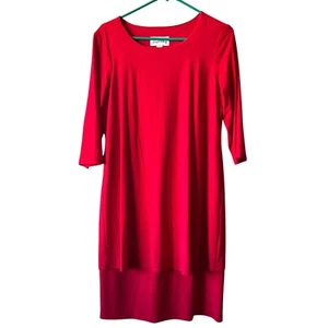 Joseph Ribkoff Red Sheath Midi Dress Jersey 3/4 Sleeve Womens Sz 10 Holiday NWT - Picture 1 of 11