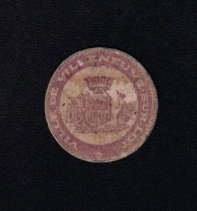 F.C. FRANCIA FRANCE , VILLENEUVE SUR LOT , 25 CENTIMOS 1917 , EBC- (XF-) . - Picture 1 of 2