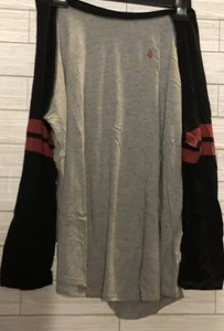 VOLCOM ~ Size 16 ~ Georgia May Jagger VARSITY Lone Sleeve Pullover Shirt a09 - Picture 1 of 5
