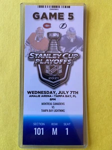 NHL Stanley Cup Final 7/7/21 Ticket Stub TAMPA BAY LIGHTNING vs Canadiens GAME 5 - Picture 1 of 4