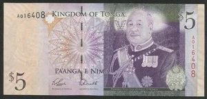 Tonga P-39 5 Pa'anga 2008 Unc - Picture 1 of 1