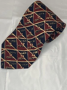 Robert Talbott Studio Blue/ Rust Geometric Tie Hand Sewn 3 1/2” X 36” 100% Silk - Picture 1 of 8