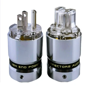 Conectores de alta fidelidad de CA Schuko chapados en rodio EE. UU. UE U REINO UNIDO C13 para cables hágalo usted mismo - Imagen 1 de 14
