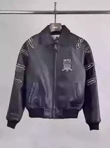 Herren Avirex LDN Edition Icon Flight American Trapster schwarz Leder Biker Jacke - Bild 1 von 8