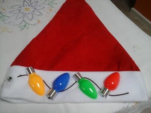 Father Xmas Lit-Up Party Hat, Fabric,Novelty, Worn Once!Clean.Good. - Picture 1 of 2