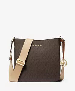 Borsa a tracolla Michael Kors Jet Set viaggio marrone ghianda MK logo piccola NS messenger - Foto 1 di 14