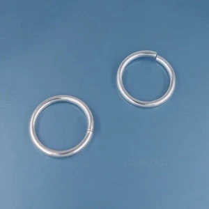 2 Solid Sterling Silver 14mm 15 Gauge/1.5mm HD Open Jump Ring Connector #33148 - Picture 1 of 3