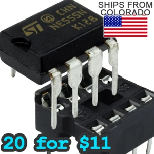 [20 for $11] NE555 Timer IC Integrated Circuit NE555N/P TTL Arduino Rasberry Pi - Picture 1 of 98