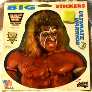 ULTIMATE WARRIOR - WWF WRESTLING REALLY BIG STICKERS MELLO SMELLO 1991 - Picture 1 of 2