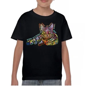 Dean Russo Cute Neon Cat Youth T-shirt First We Steal Your Heart Kitten Kids - Picture 1 of 50
