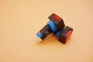 2PCS Cutout 12MM 110V RED LED ILLUMINATED Rectangular Momentary PUSH BUTTON - Picture 1 of 4