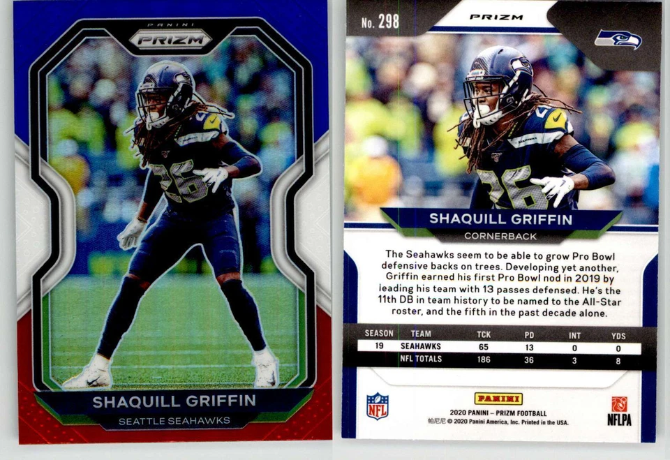Shaquill Griffin 2020 Prizm Red White & Blue #298 Seahawks Vikings - Image 1 of 1