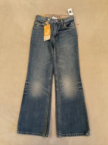 Gap 1969 Kids Straight Leg Boot Cut Jeans 10 Slim Boys Nwt Distressed - Picture 1 of 5