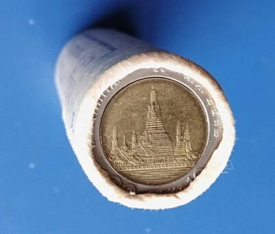 Thailand 10 Baht 1989 / 2532 King Rama 9 IX Wat Arun ungeöffnete Rolle 50 unc Münzen - Bild 1 von 4