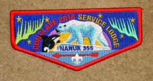 OA #355 Nanuk 2016 Conclave Service Lodge Flap - Polar Bear & Orca - ALASKA - Picture 1 of 1