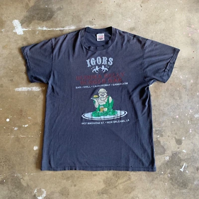 CAMISETA VINTAGE AÑOS 80 IGOR'S LOUNGE & GAME ROOM HOMBRE TALLA L NEW ORLEANS DIVE BAR AÑOS 90 Foto 1 de 4