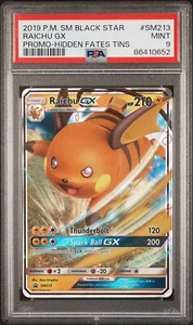 Raichu GX Promo PSA 9 Gem Mint Full Art Pokemon Card SM213 Hidden Fates 2019 - Picture 1 of 2
