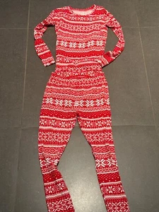 Gap Kids Long Sleeve Pajama Holiday Set Red Size 10T - Picture 1 of 4