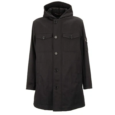 Jaqueta Parka Acolchoada com Capuz Dolce & Gabbana com Logotipo Cinza Preto 48 EUA 38 M 11521 - Imagem 1 de 4