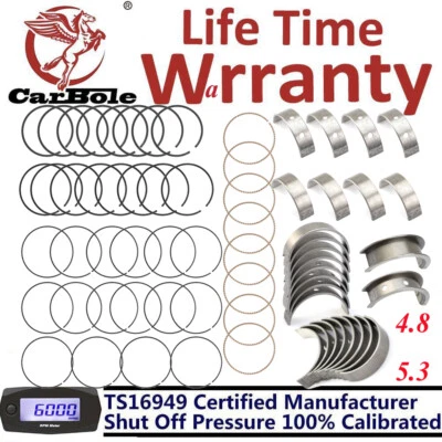 Main Rod Bearings & Piston Rings Kit for Chevy Silverado 1500 GMC Sierra 1500 - Image 1 of 4